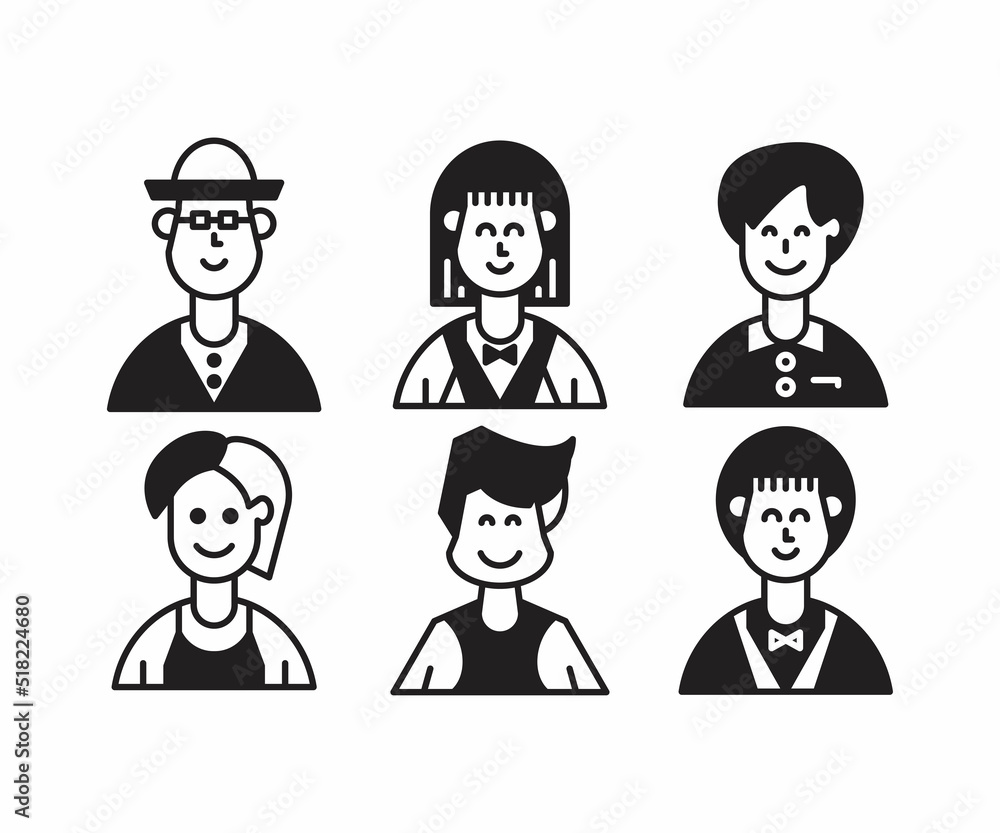 people characters and avatars set illustration people characters and avatars set illustration