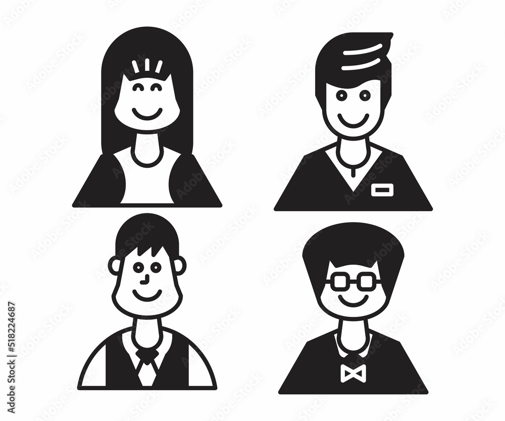 people characters and avatars set illustration people characters and avatars set illustration