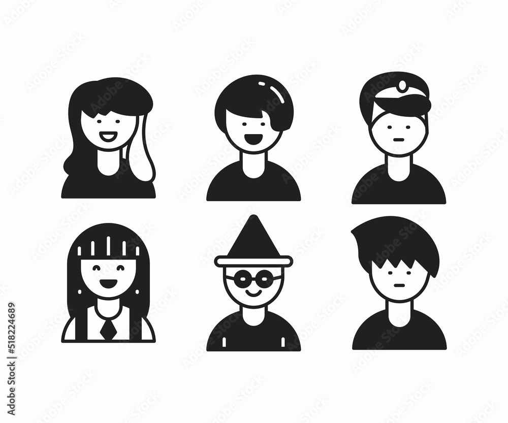 people characters and avatars set illustration people characters and avatars set illustration