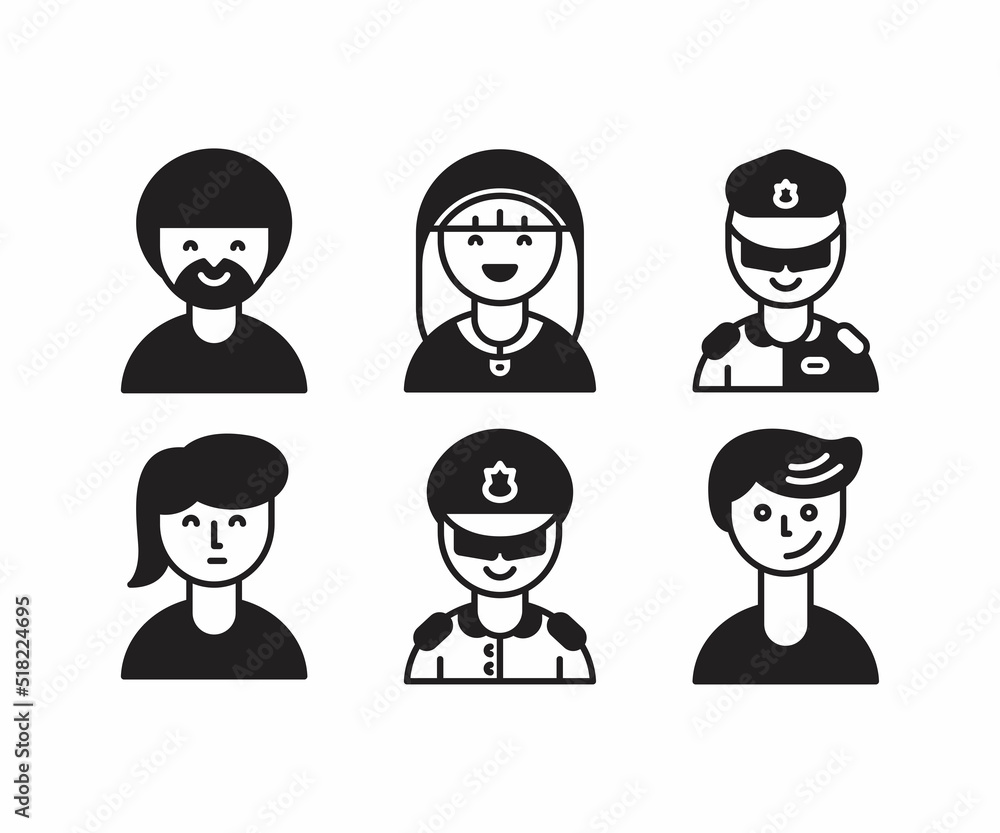 people characters and avatars set illustration people characters and avatars set illustration