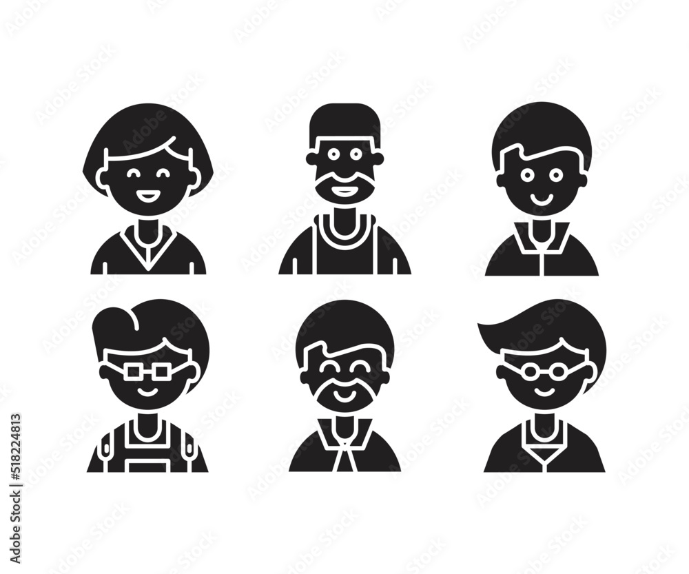 people character icons set vector illustration people character icons set vector illustration