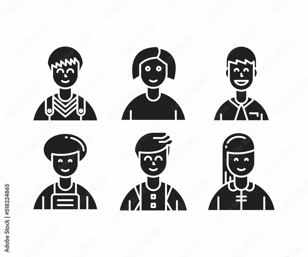 people character icons set vector illustration people character icons set vector illustration