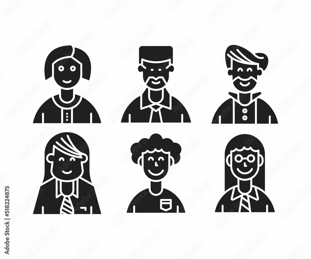 people character icons set vector illustration people character icons set vector illustration