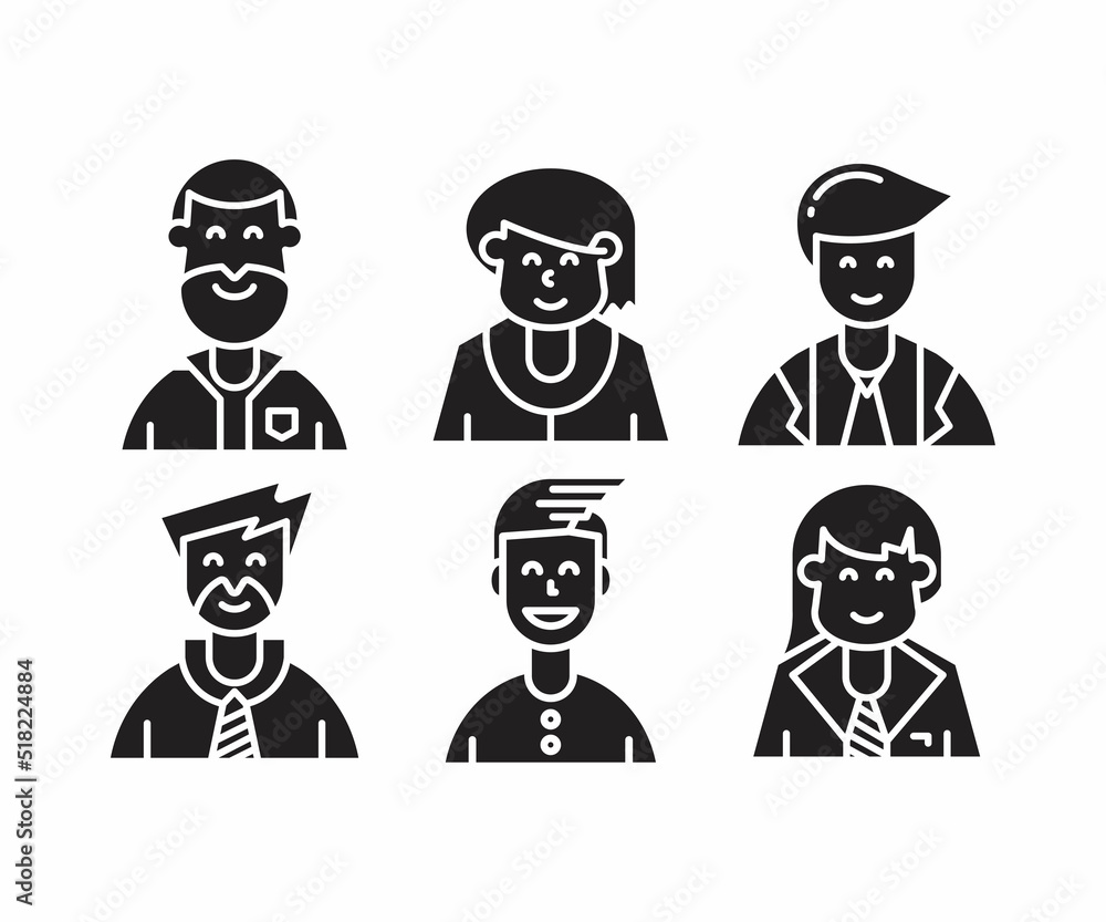 people character icons set vector illustration people character icons set vector illustration
