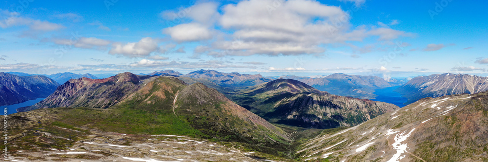 Summer time scenery in aerial view taken in Yukon Territory, Canada at Paddy Peak. Summer time scenery in aerial view taken in Yukon Territory, Canada at Paddy Peak.