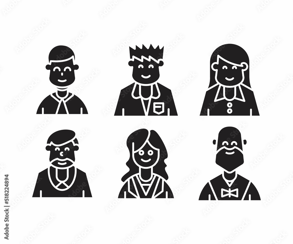 people character icons set vector illustration people character icons set vector illustration