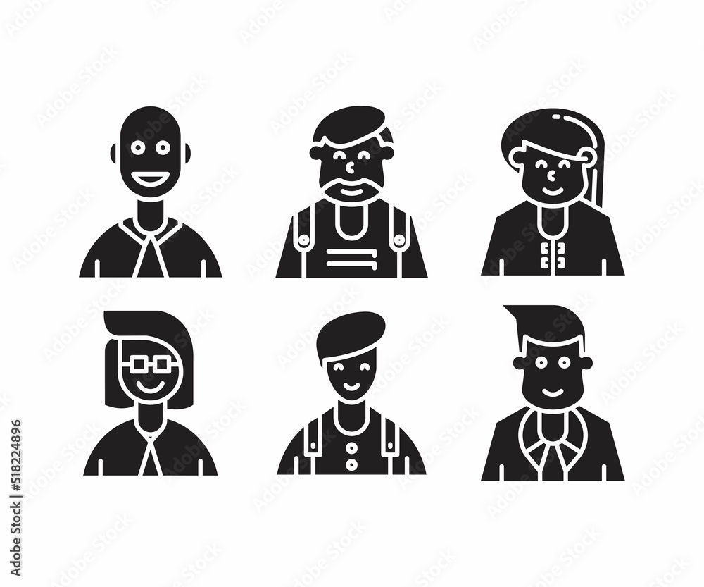 people character icons set vector illustration people character icons set vector illustration