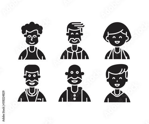 people character icons set vector illustration