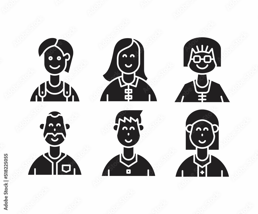 people character and avatar set illustration people character and avatar set illustration