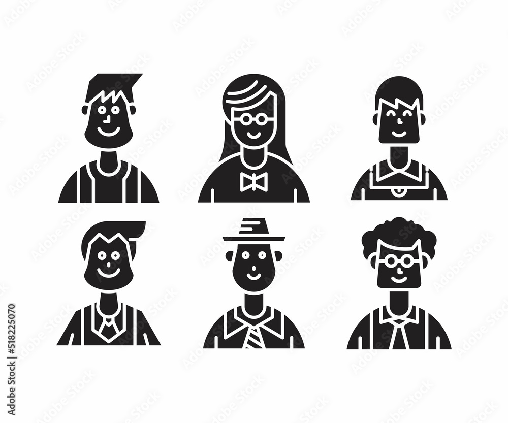 people character and avatar set illustration people character and avatar set illustration