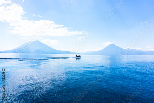 Boat in beautiful Lake Atitlan, Guatemala