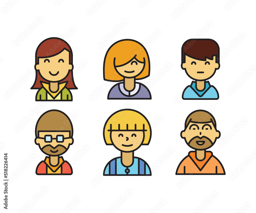 people characters and avatars set illustration people characters and avatars set illustration