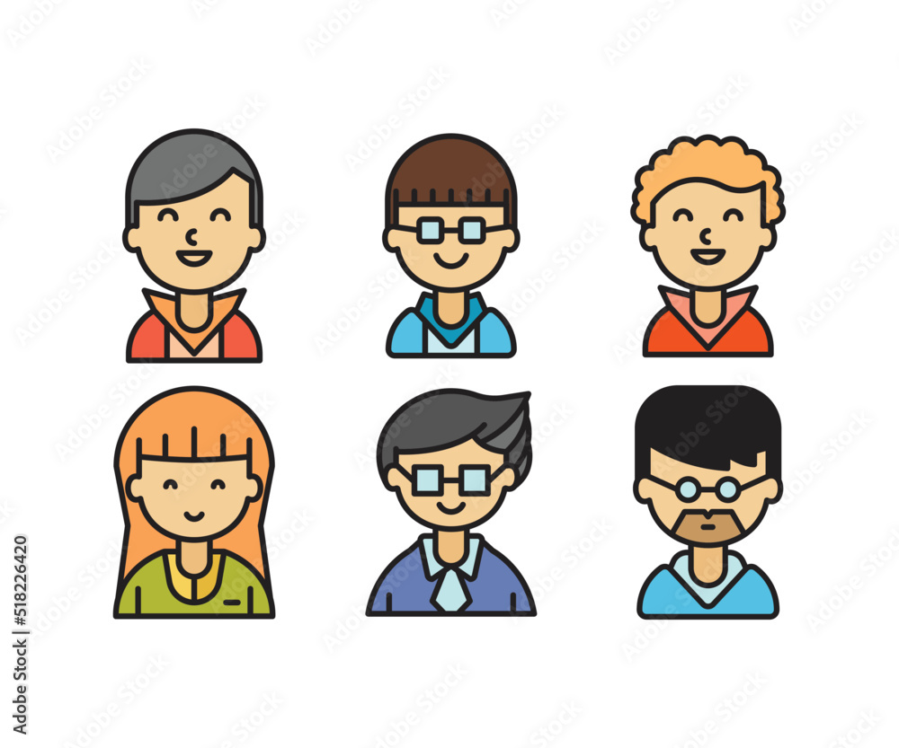 people characters and avatars set illustration people characters and avatars set illustration