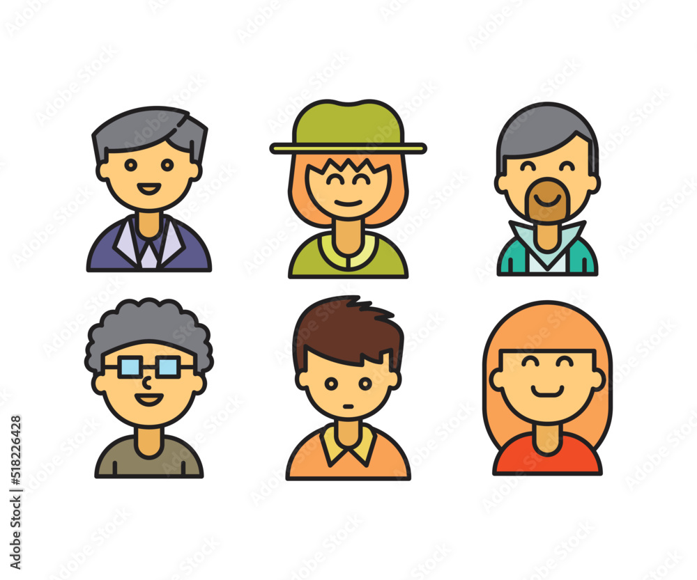 people characters and avatars set illustration people characters and avatars set illustration