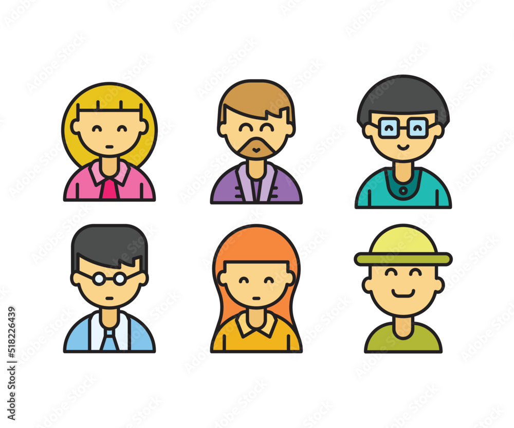 people characters and avatars set illustration people characters and avatars set illustration