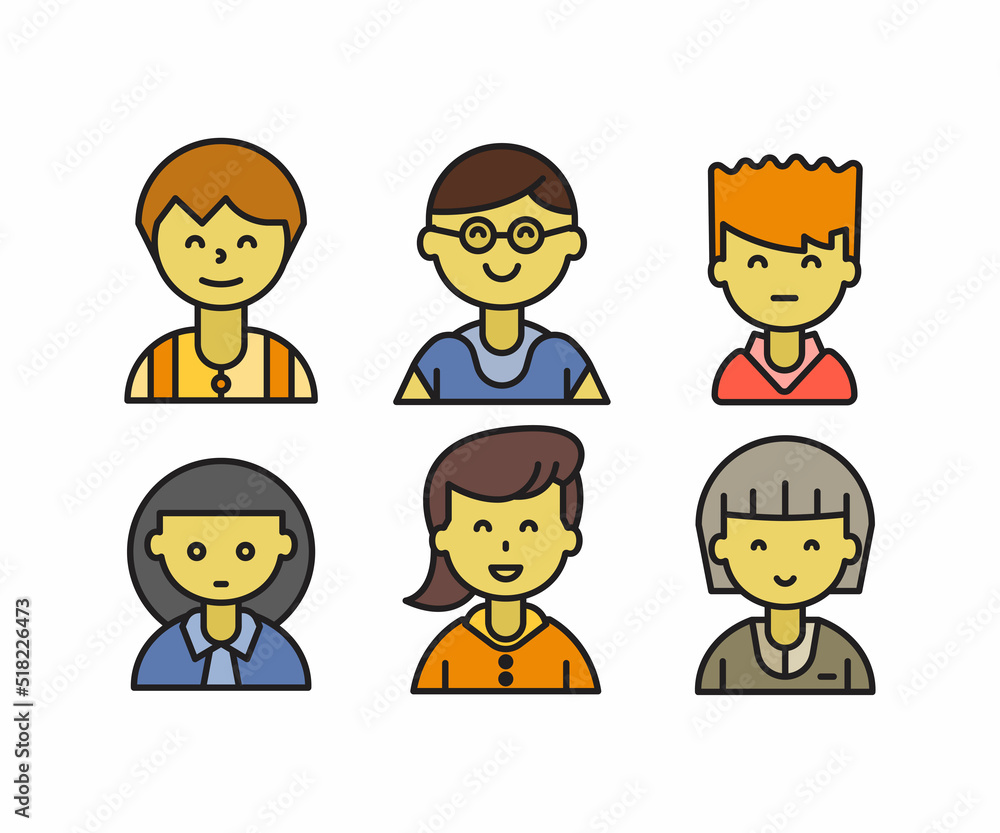 people characters and avatars set illustration people characters and avatars set illustration