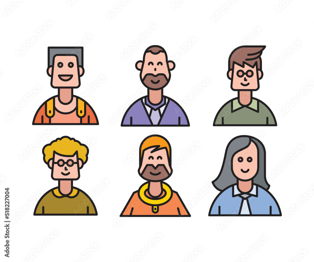people characters and cartoon avatars set vector illustration people characters and cartoon avatars set vector illustration