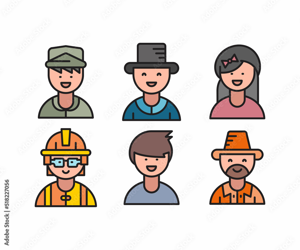 people characters and avatars set vector illustration people characters and avatars set vector illustration
