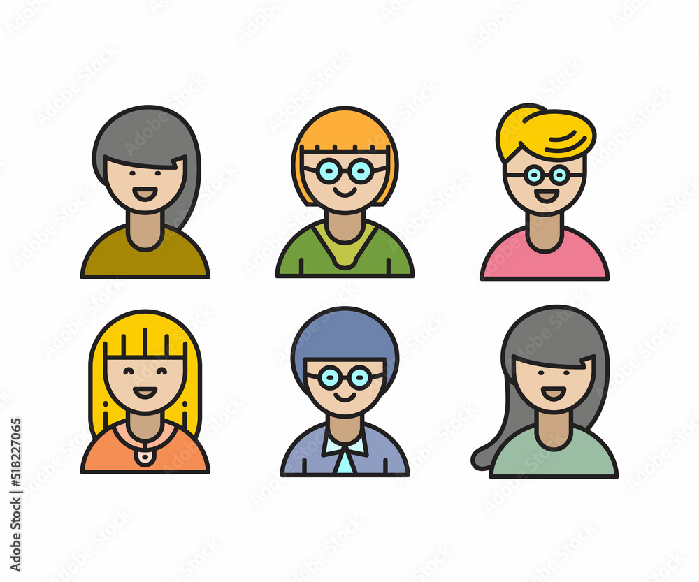 people characters and avatars set vector illustration people characters and avatars set vector illustration