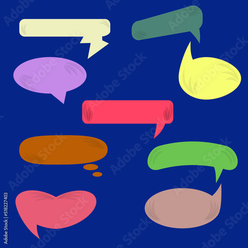 Flat stickers bubbles for messages in messengers.