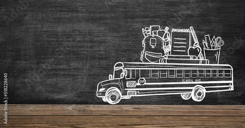 School bus with stationery ...
