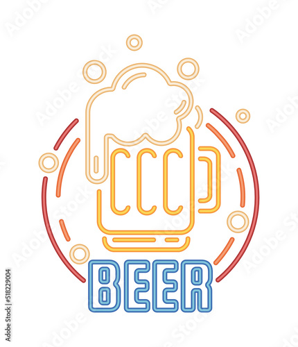 beer glass neon