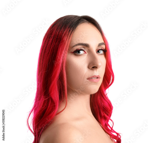 Beautiful woman with bright...