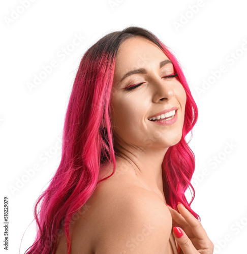Beautiful woman with bright...