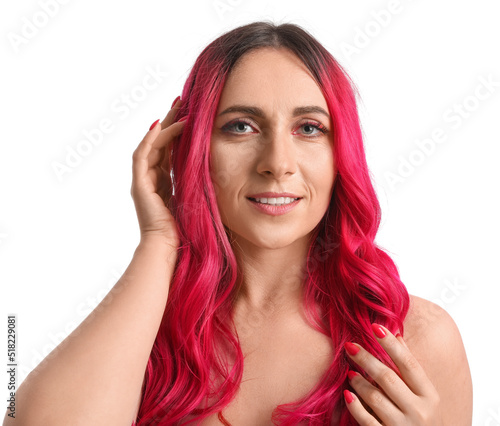 Beautiful woman with bright...