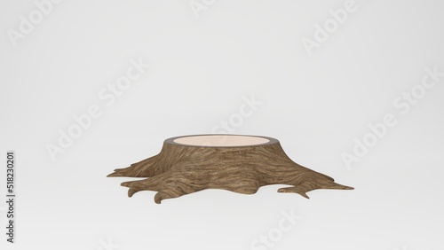 3d tree cut for podium on white background