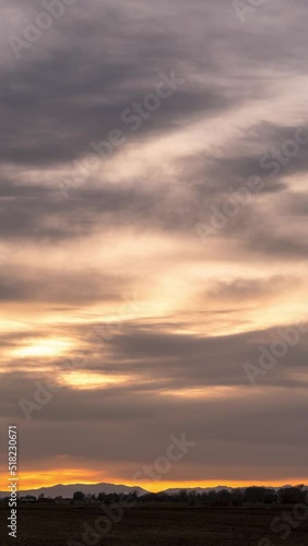 Timelapse of sunset in Eastern Idaho in the Spring as clouds move through the sky. photo