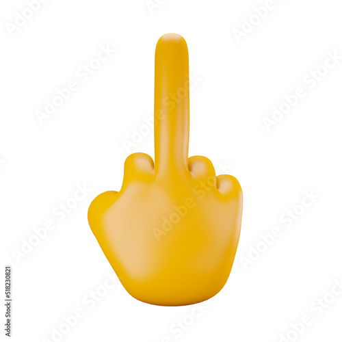 3d illustration middle finger gesture
