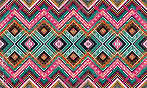 Wallpaper Mural Geometric ethnic flower pattern for background,fabric,wrapping,clothing,wallpaper,Batik,carpet,embroidery style. Torontodigital.ca