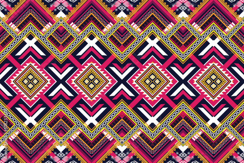 Wallpaper Mural Geometric ethnic flower pattern for background,fabric,wrapping,clothing,wallpaper,Batik,carpet,embroidery style. Torontodigital.ca