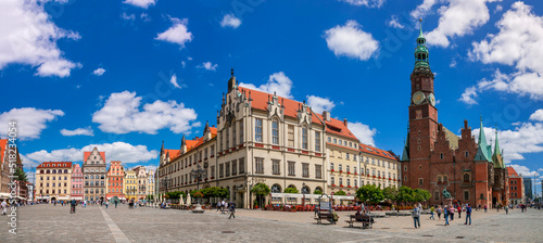 Market square in Wrocław, Lower Silesian Voivodeship, Poland