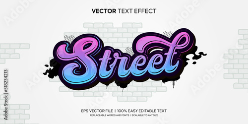 graffiti wall street editable text effect