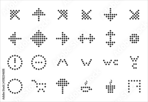 Wayfinding signage. Set of vector dots icons