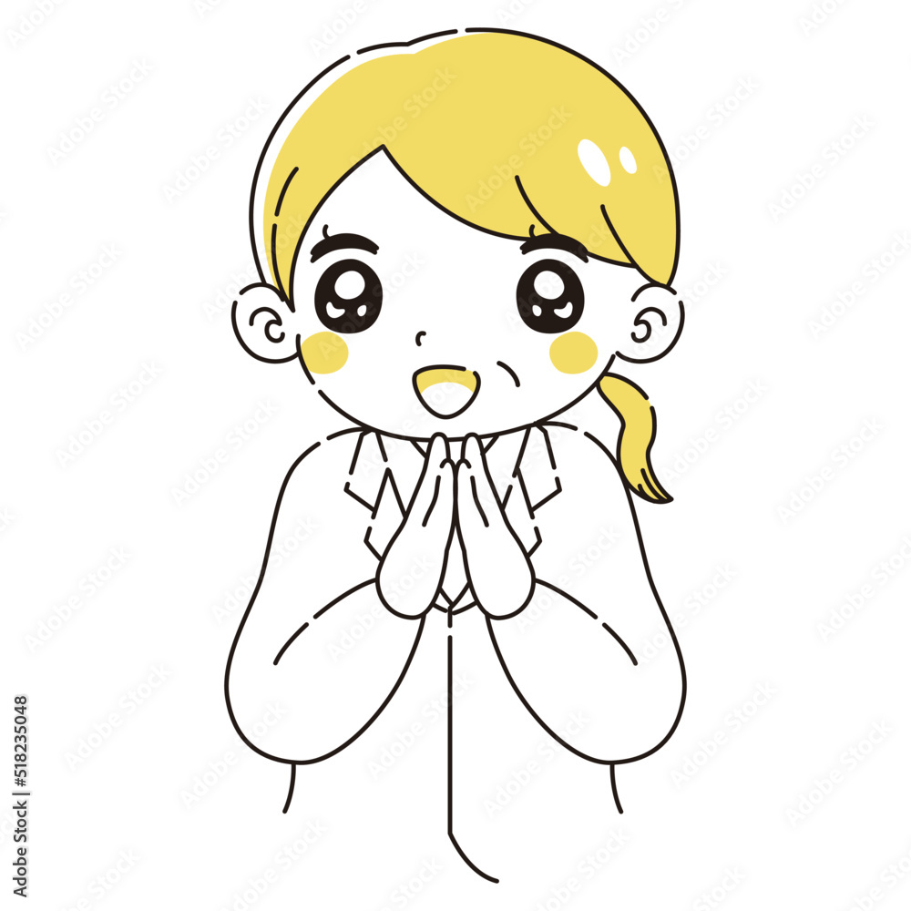 ときめく白衣を着たシニア女性のイラスト ときめく白衣を着たシニア女性のイラスト