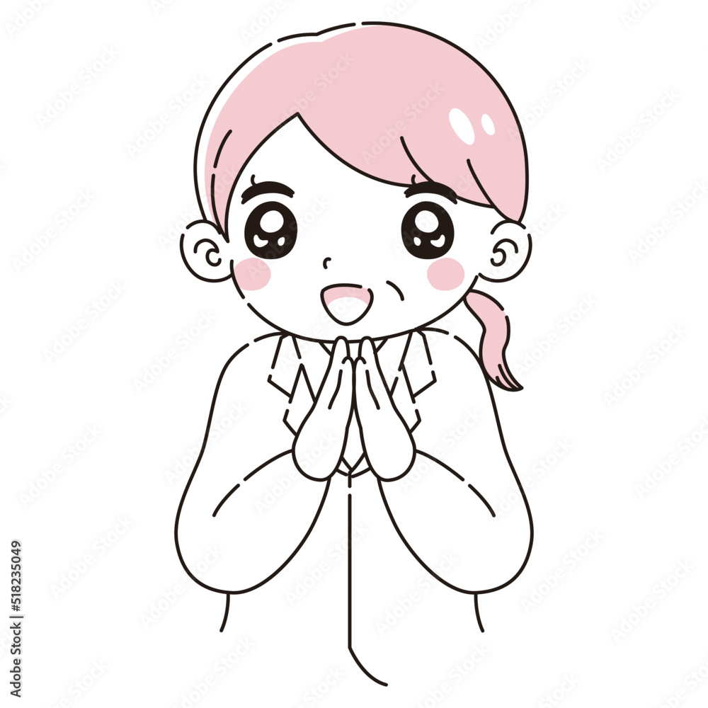 ときめく白衣を着たシニア女性のイラスト ときめく白衣を着たシニア女性のイラスト