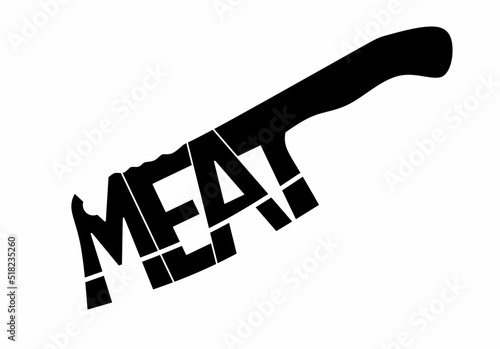 the word meat in the form of a butcher knife