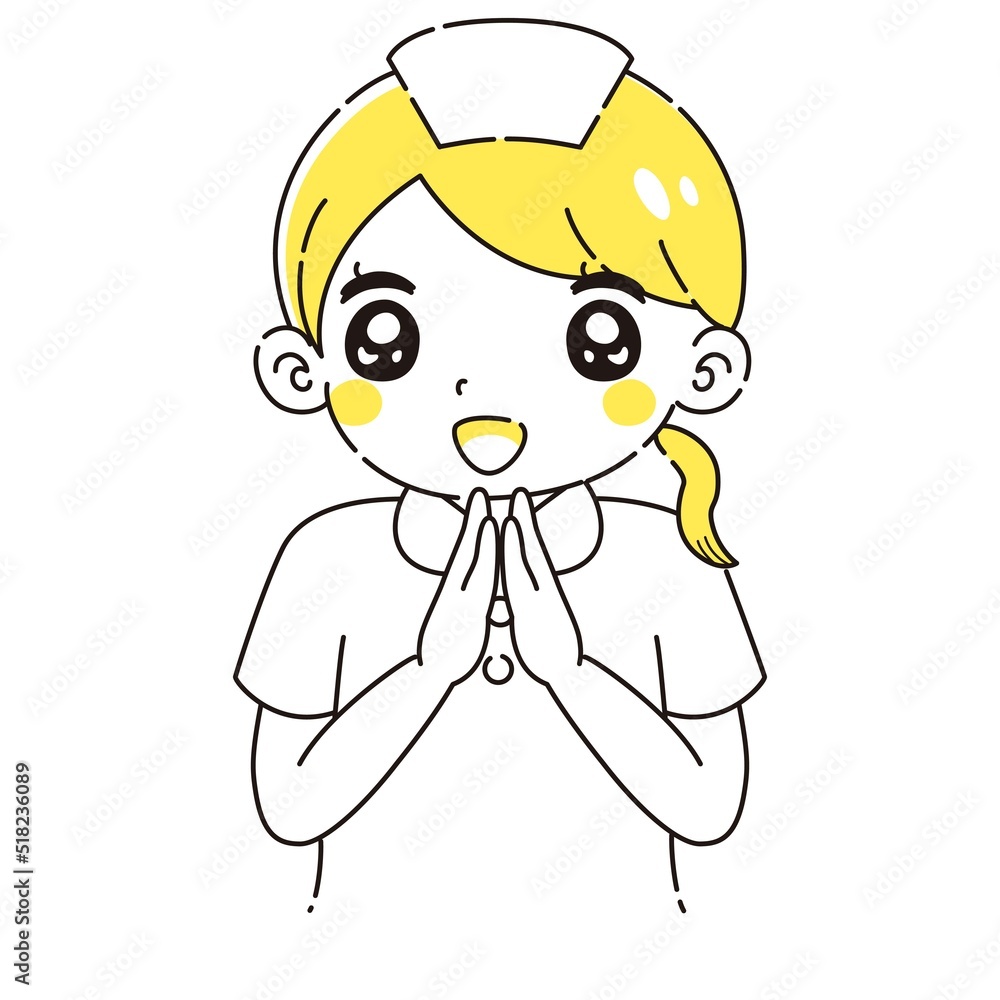 ときめく白衣を着た女性のイラスト ときめく白衣を着た女性のイラスト