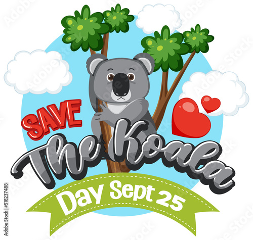 Save the koala day banner design photo