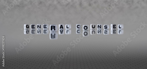 Canvas Print general counsel word or concept represented by black and white letter cubes on a