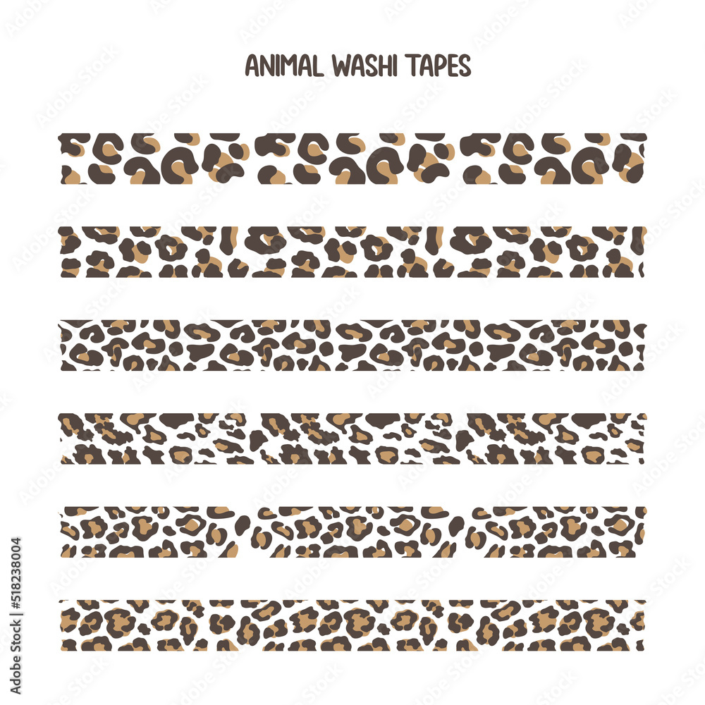 Leopard skin stationery washi tape pattern. Animal skin washi tape abstract for bullet journals, decoration and more. Leopard skin stationery washi tape pattern. Animal skin washi tape abstract for bullet journals, decoration and more.