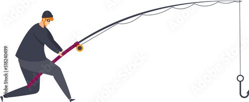 Hacker attack. Hacker with a fishing rod. Email hacking.