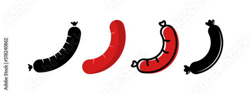 Sausage icon set design template vector isolated illustration