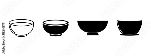 Bowl icon set design template vector isolated illustration