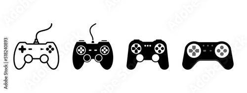 Game stick icon set design template vector isolated illustration