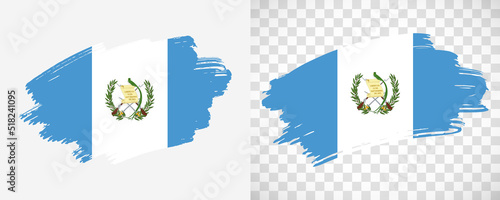 Artistic Guatemala flag with isolated brush painted textured with transparent and solid background
