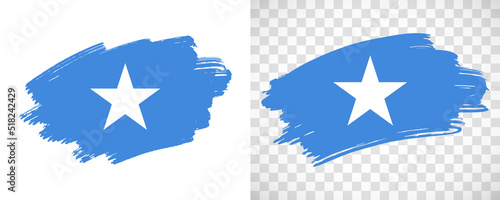 Artistic Somalia flag with isolated brush painted textured with transparent and solid background